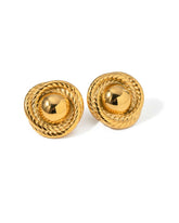 18k gold-plated stainless steel, Tarnish-free, Waterproof, Suitable for sensitive skin, gold earrings, retro earrings, vintage charm, classic earrings, beautiful earrings, timeless earrings, stud earrings, rope design earrings
